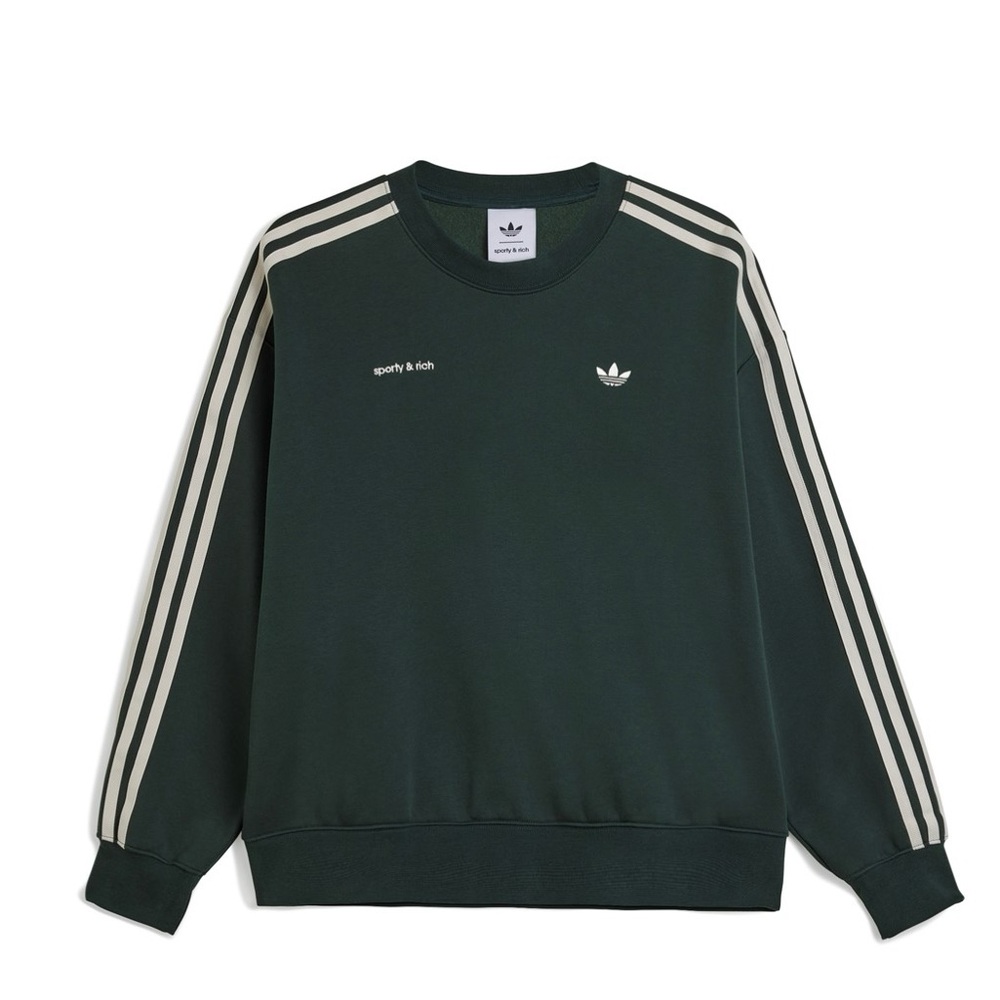 Sporty & Rich x Adidas green crewneck sweatshirt size small - Picture 2 of 4
